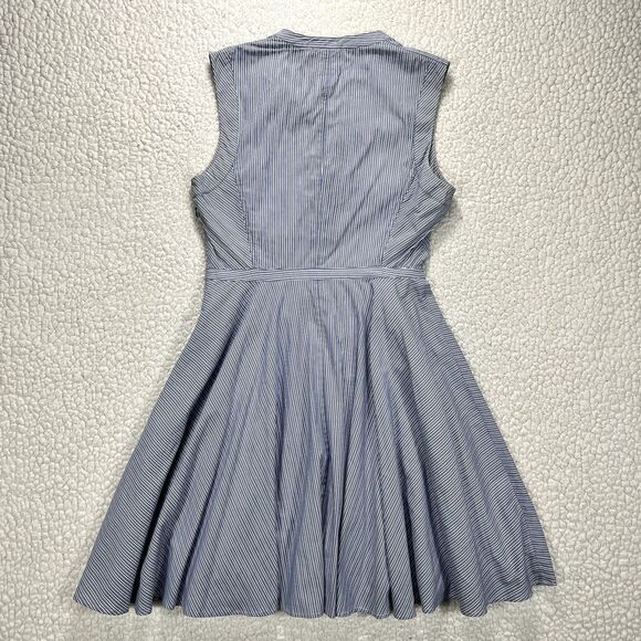 Tory Burch Talley Fit & Flare Dress Women’s 8 Blue Stripe Coastal Chic Preppy - Picture 6 of 12